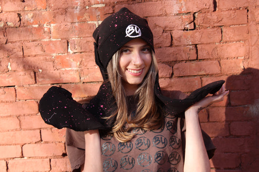 Chroma Dye Bunny Ear Beanies (Hot Pink)