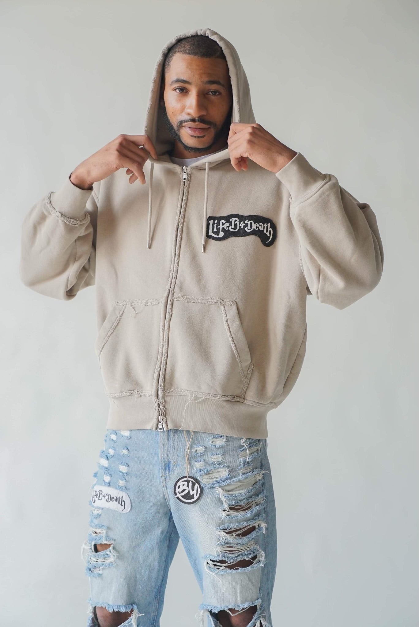 Essential Double Zip Up (Cream)